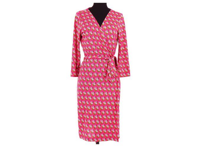 Diane Von Furstenberg Kleid Pink Seide  ref.112384