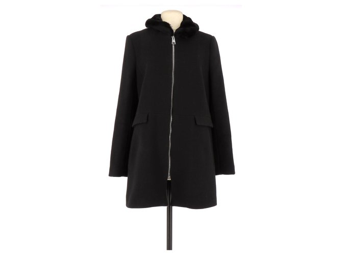 Claudie Pierlot Cappotto Nero Lana  ref.112389