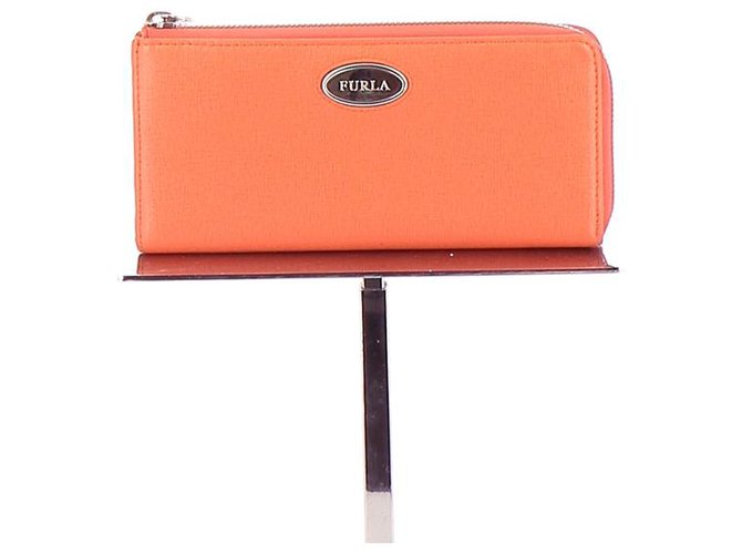 Furla Wallet Orange Leather  ref.112441