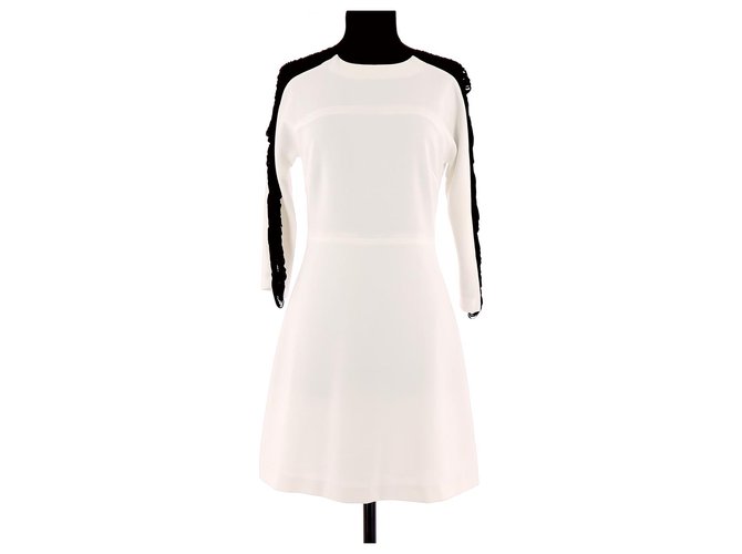 Sandro Dress White Polyester  ref.112602