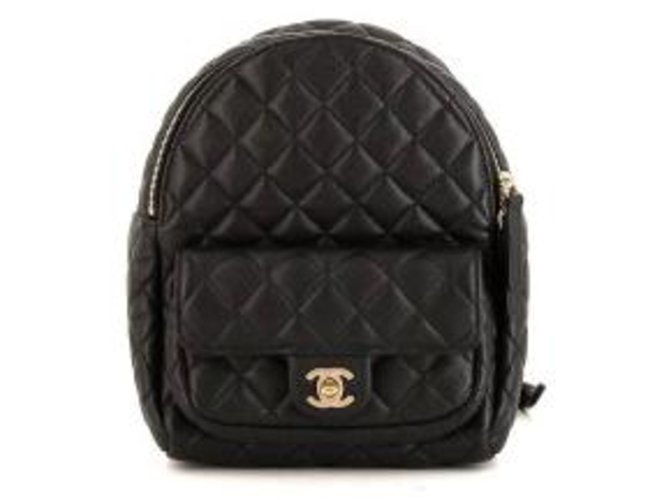 Zaino in pelle Chanel Nero  ref.112626