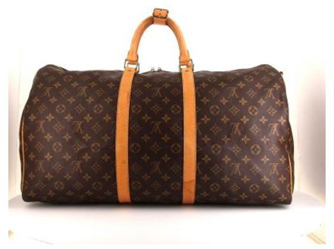 Louis Vuitton Keepall 55 Brown Cloth  ref.112629