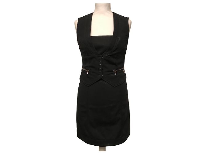 Abito Bustier e Gilet Pierre Balmain Nero Cotone