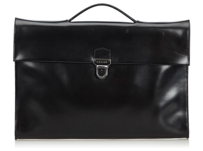 Céline Leather Business Bag Black  ref.112816