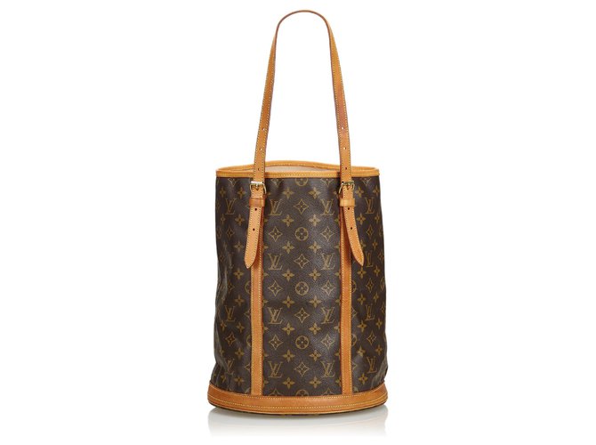 Louis Vuitton Monogram Bucket GM Brown Leather Cloth  ref.112839