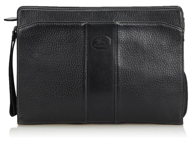 Burberry Leather Clutch Bag Black  ref.112894