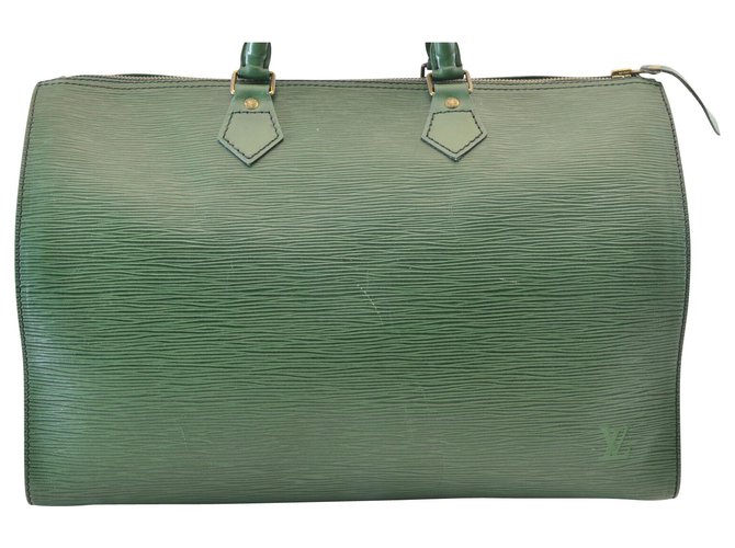 Louis Vuitton Speedy 35 Green Cloth  ref.112906