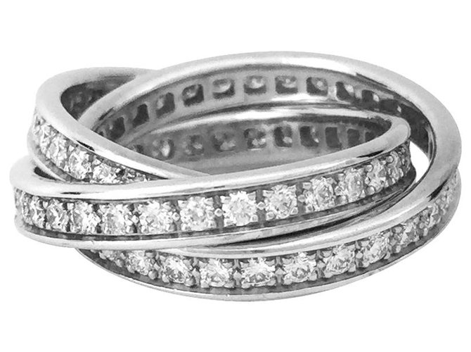 Love Cartier ring, "Trinity", in white gold and diamonds.  ref.113060