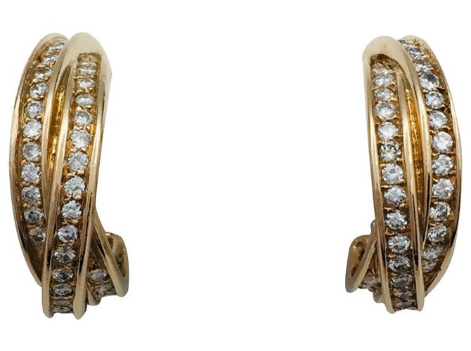 Love Cartier "Trinity" earrings in yellow gold and diamonds.  ref.113084
