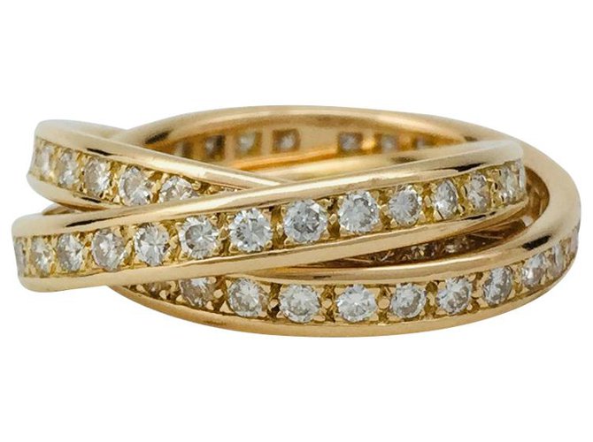 Love Anel Cartier "Trinity" em ouro amarelo e diamantes.  ref.113085