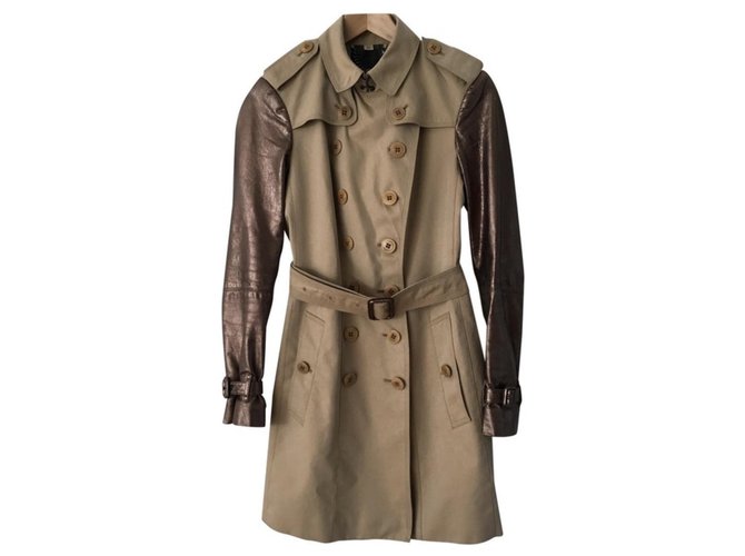 Burberry Trenchs Cuir Coton Beige  ref.113088
