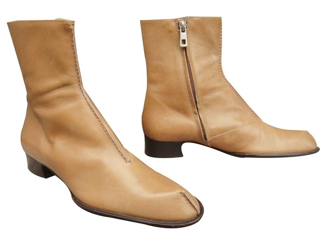 Bally boots model Fraita Beige Leather  ref.113097