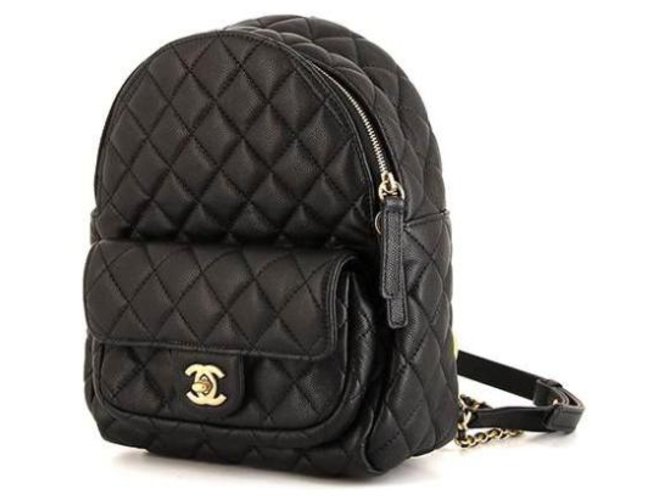 Chanel Leather Backpack Black  - Joli Closet