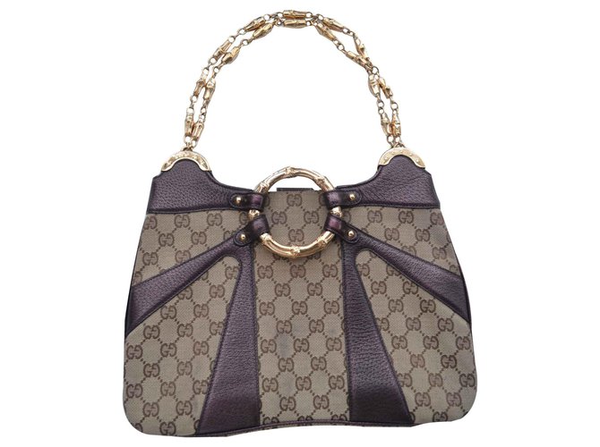 Autre Marque Gucci bag Grey Cloth  ref.113107