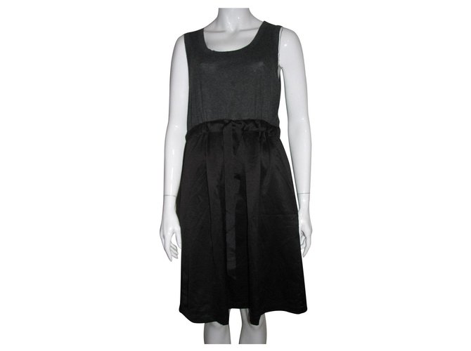 Vera Wang Robe noire et grise Polyester Rayon  ref.113142