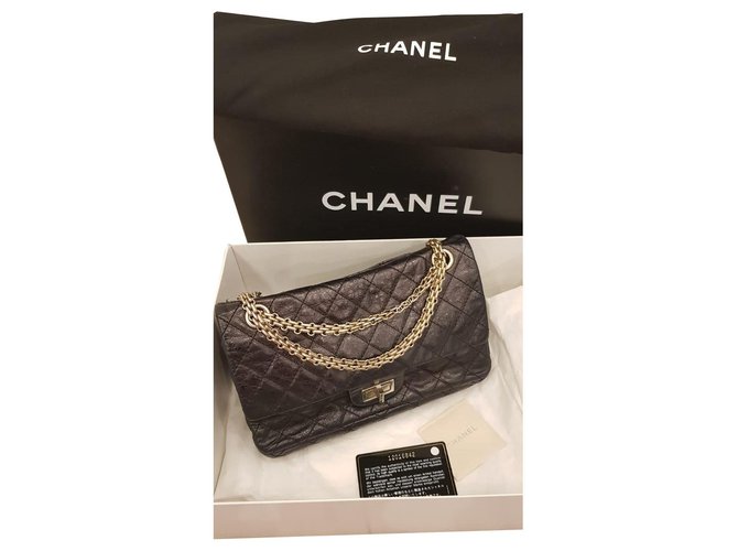 Chanel Reissue 2.55 Black Leather  ref.113155