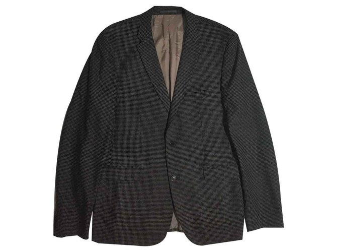 Hugo Boss Blazers Jackets Grey Dark grey Wool Elastane Polyamide  ref.113163