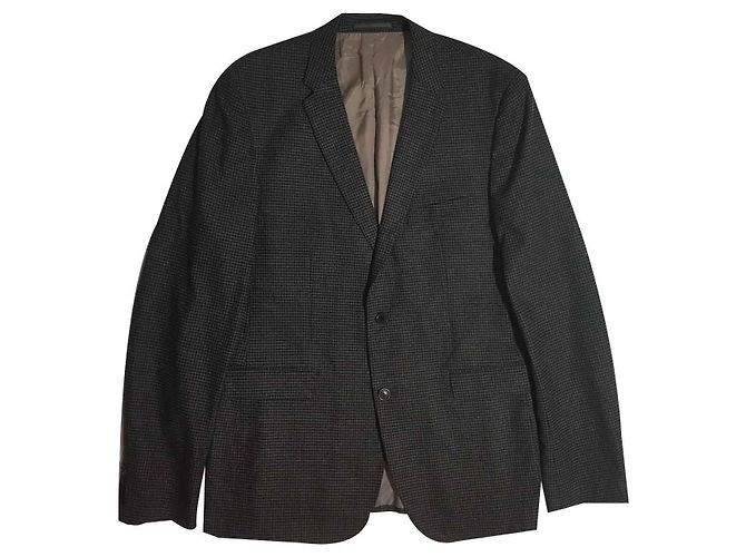 Blazer Hugo Boss Gris Vichy Laine Gris anthracite
