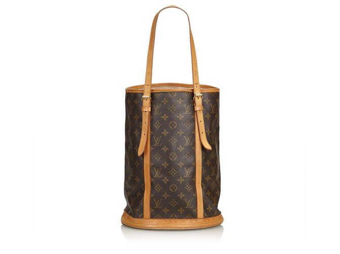 Louis Vuitton Monogram Bucket GM Brown Leather Cloth  ref.113185