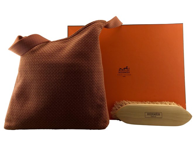 Hermès Hermes sac de pansage Orange Leinwand  ref.113249