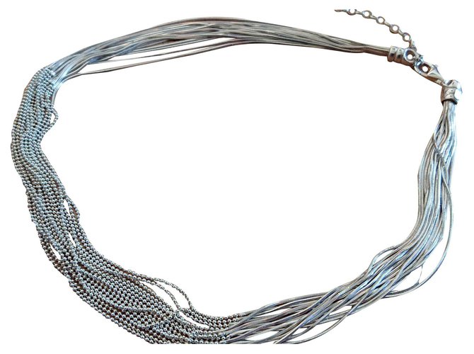 Autre Marque Agatha necklace Silvery Silver  ref.113256