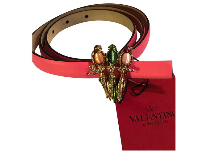Valentino Garavani Valentino Belt Pink Leather  ref.113314