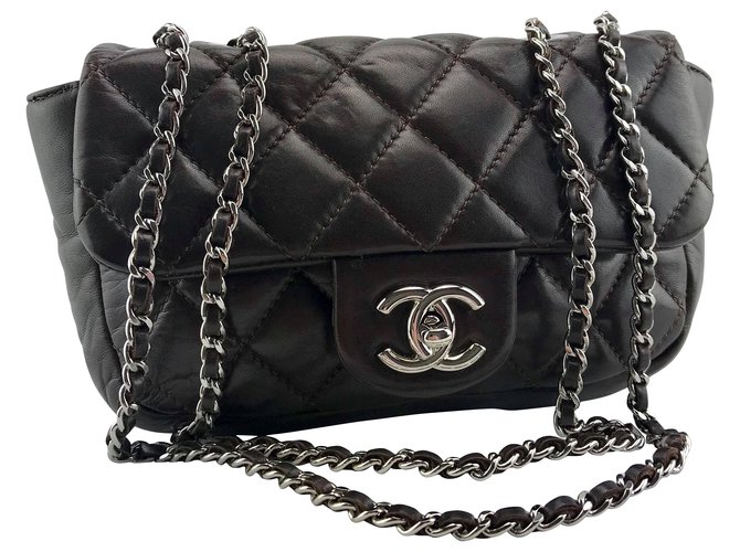 Coco rain Chanel Timeless Collection Vintage Cuir Marron  ref.113320