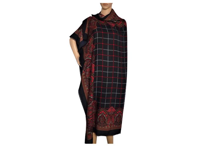 Lenço Burberry de lã e seda com estampa tartan e paisley Multicor