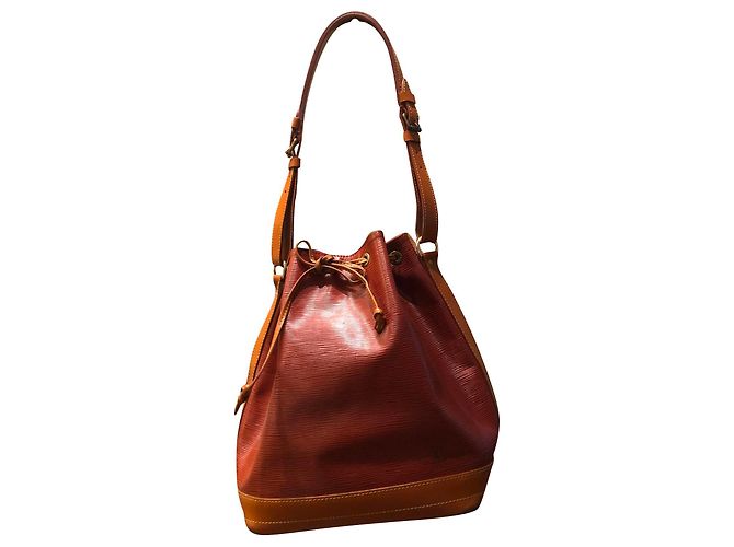 Noe Louis Vuitton Bolsa Saco Noé em Couro Epi Caramelo