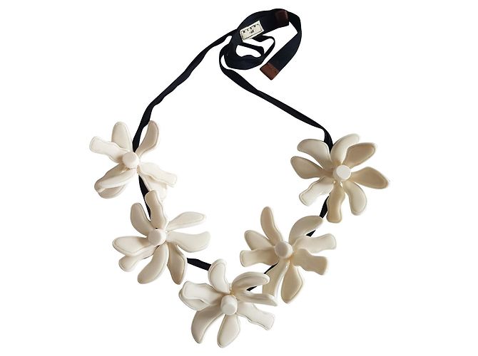 Marni For H&M Collane Nero Bianco Cotone Plastica