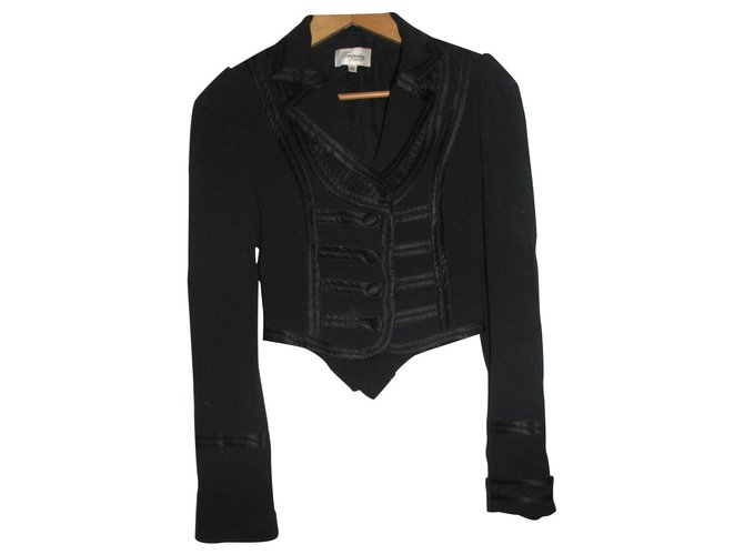 Temperley London Military inspired tuxedo style jacket Black Silk Viscose Elastane Acetate  ref.113354