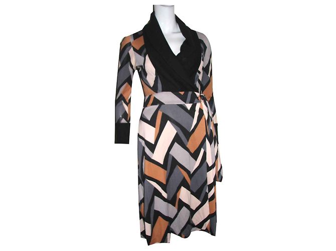 Diane Von Furstenberg Abito con drappeggio di seta DvF Zerlina Multicolore