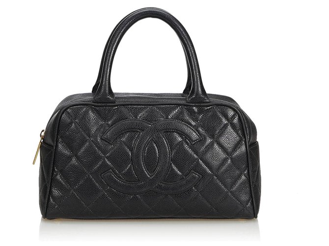 Chanel Matelasse Caviar Leather Handbag Nero Pelle  ref.113415