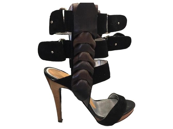 Autre Marque Sandali in camoscio nero