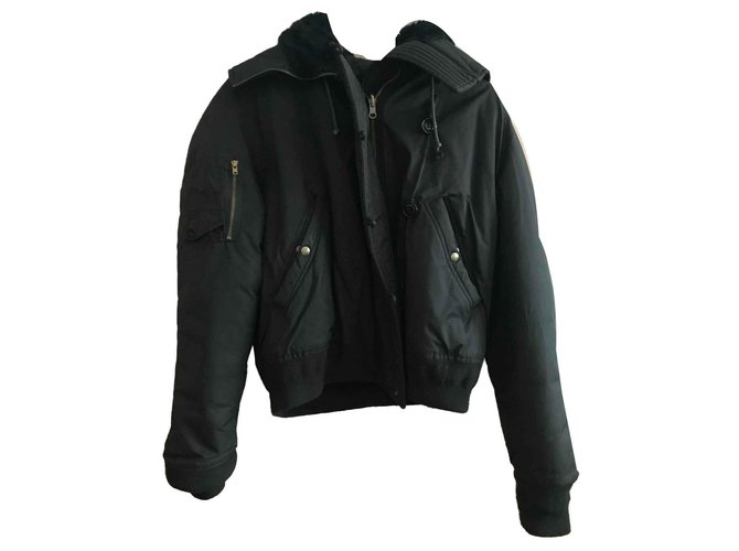 Isabel Marant Coats, Outerwear Black Cotton Fur  ref.113446