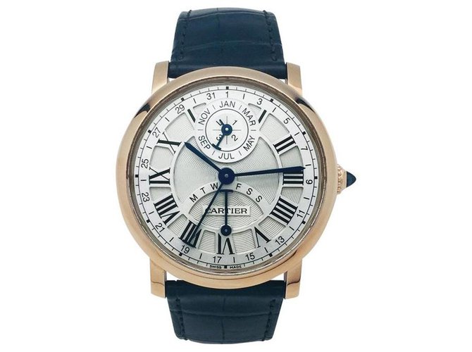 Cartier "Rotonde" Uhr in Rotgold und Leder. Roségold  ref.113465