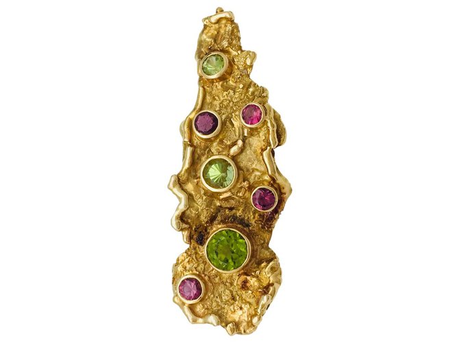 Roland Schad Pin R.Schad yellow gold and colored stones. White gold  ref.113470