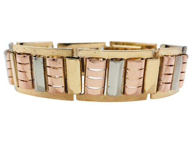 inconnue Tank Bracelet, three gold tones. White gold Yellow gold Pink gold  ref.113534