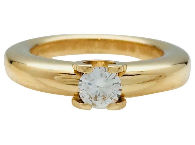 cartier gold and diamond ring