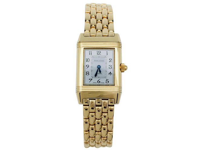 Jaeger Lecoultre "Reverso Duetto" Uhr in Gelbgold, Perlmutt und Diamanten. Gelbes Gold  ref.113545