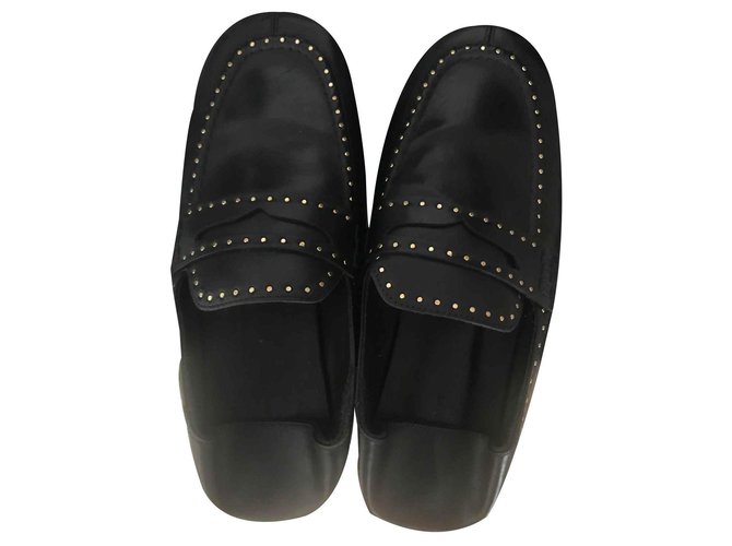 Isabel Marant Flats Black Silvery Leather  ref.113550