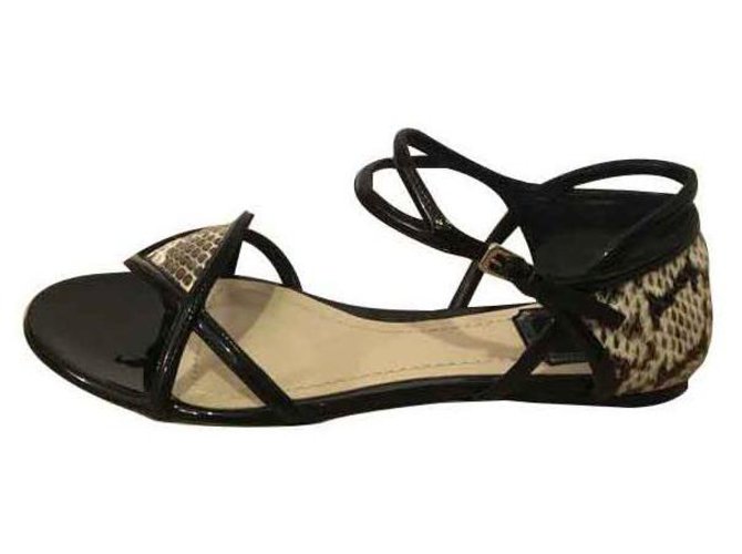 Christian Dior sandali Nero Pelli esotiche  ref.113561