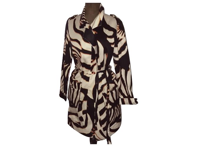 Gabardina de algodón Roberto Cavalli Marrón Negro Castaño