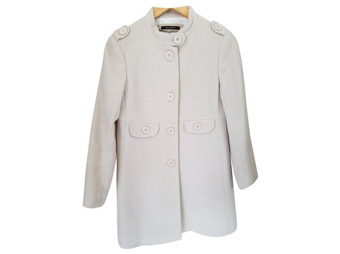 Tara Jarmon Coats, Outerwear Cream Wool  ref.113739