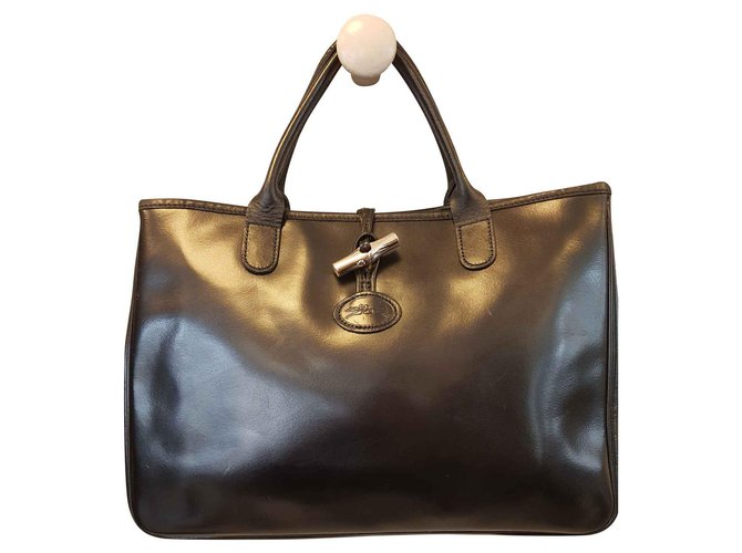 Longchamp Handbags Black Patent leather  ref.113745