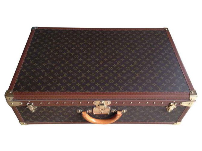 Louis Vuitton Alzer 75 Dourado Castanho escuro Lona  ref.113754