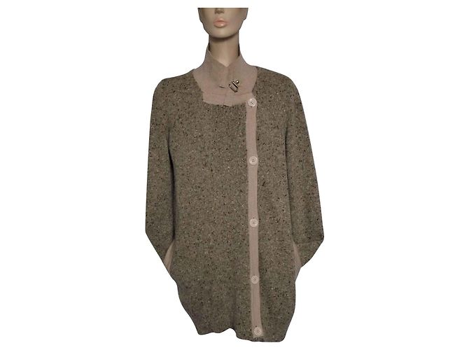 Sportmax Lange Wollweste aus Mohair und Angora Beige