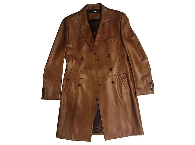 Dolce & Gabbana leather coat Beige