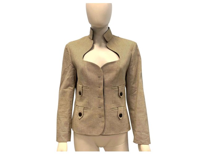 Yves Saint Laurent Vintage and rétro cotton jacket Beige  ref.113833