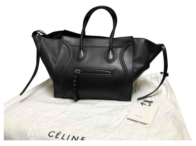 Céline Gepäck Phantom Schwarz Leder  ref.113878